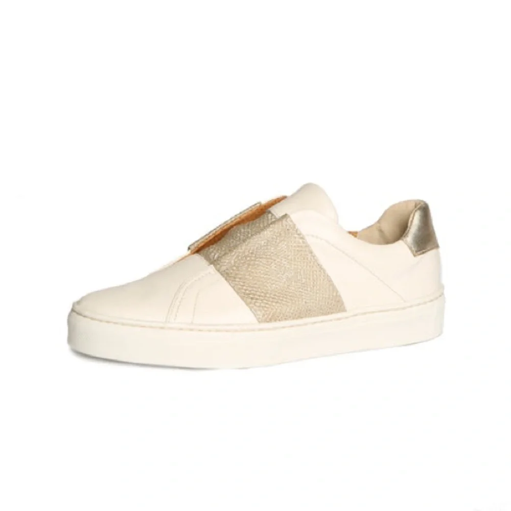 NEW The Flexx Commuter Sneaker in Ivory Cristallo & Gold Milos